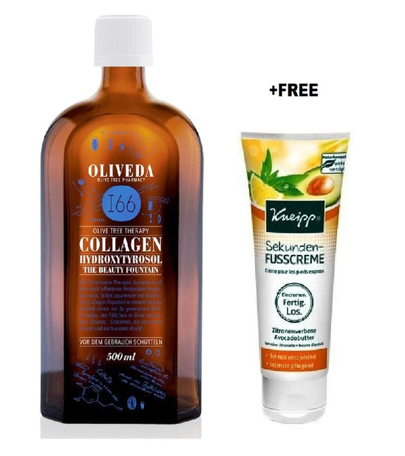 OLIVEDA Collagen Hydroxytyrosol - Beauty Fountain (166) - 500 ml +FREE Kneipp Second Foot Cream -75 ml