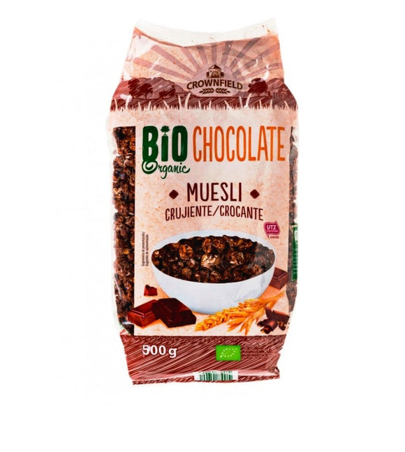 Crownfield Bio Organic Crunchy Schoko (Chocolate) Museli Breakfast Cereal  - 500 g