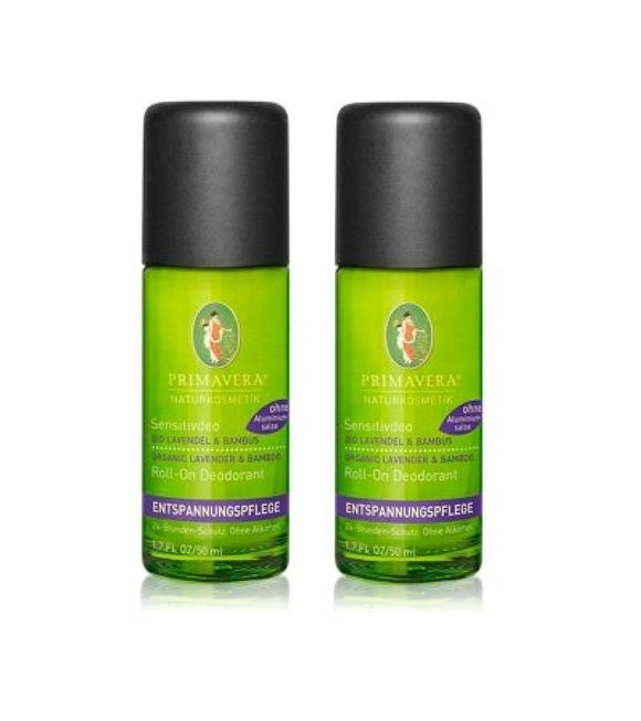 2xPack Primavera Lavender Bamboo Sensitive Deodorant Roll-on - 100 ml