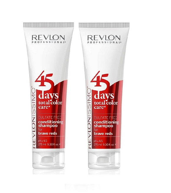 2xPack Revlon Professional Revlonissimo 45 days Brave Reds  Hair Shampoo - 550 ml