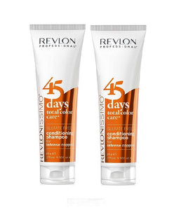 2xPack Revlon Professional Revlonissimo 45 days Intense Coppers Hair Shampoo - 550 ml