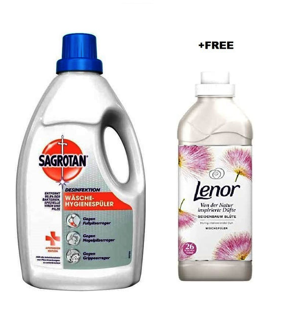 SAGROTAN laundry hygiene rinse disinfection -1 Ltrl +FREE Lenor Aprel Fresh Fabric Softener 26 WL
