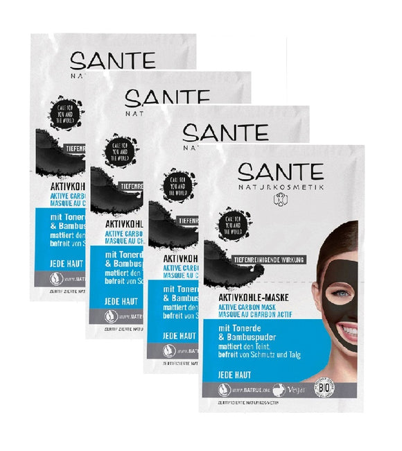 4xPack Sante Activated Carbon Face Mask  - 32 ml