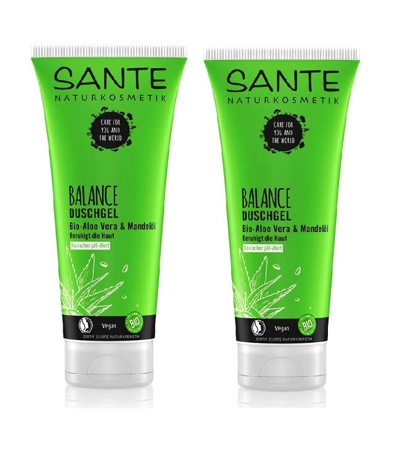 2xPack Sante Organic Aloe & Almond Oil Balance Shower Gel - 400 ml