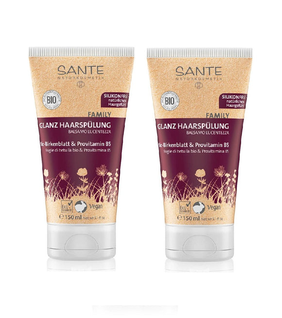 2xPack Sante Organic Birch Leaf & Vitamin Shine Hair Conditioner - 300 ml