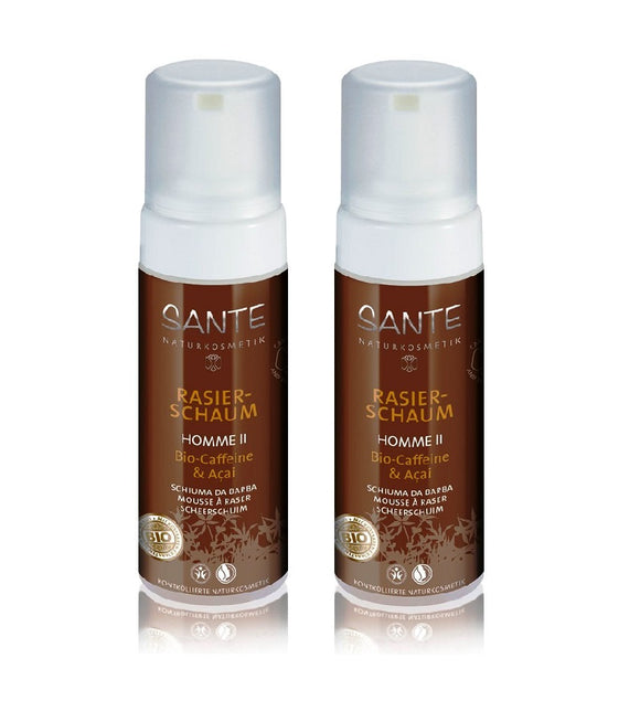 2xPack Sante Organic Caffeine & Acai Shaving Foam - 300 ml