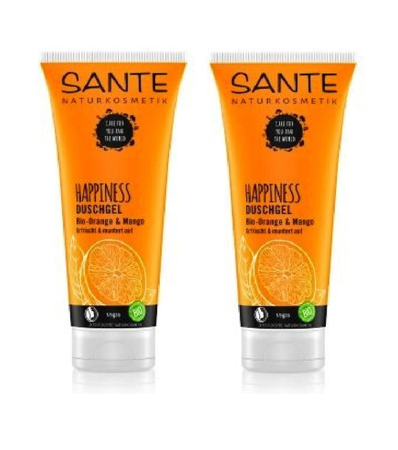 2xPack Sante Organic Orange & Mango Happiness Shower Gel - 400 ml
