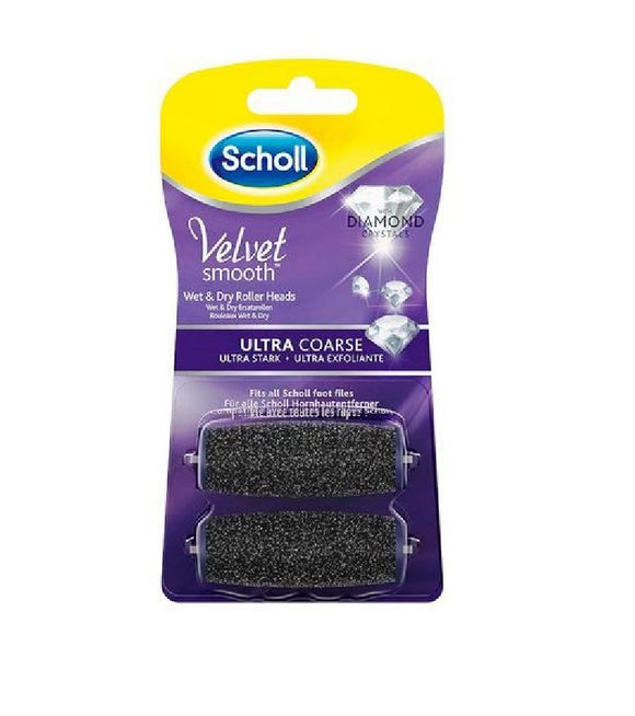 Scholl Velvet Smooth Replacement Rollers for Pedi with Diamond Crystals (Ultra Strong)