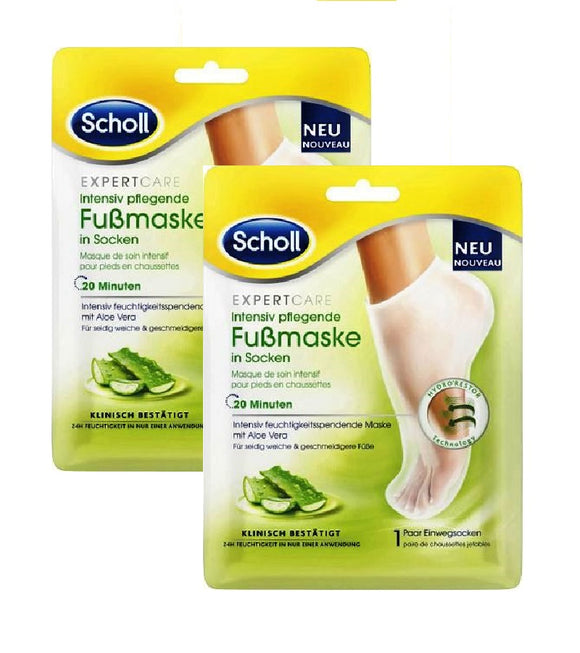 2xPack Scholl ExpertCare intensive Care Foot Mask with Aloe Vera