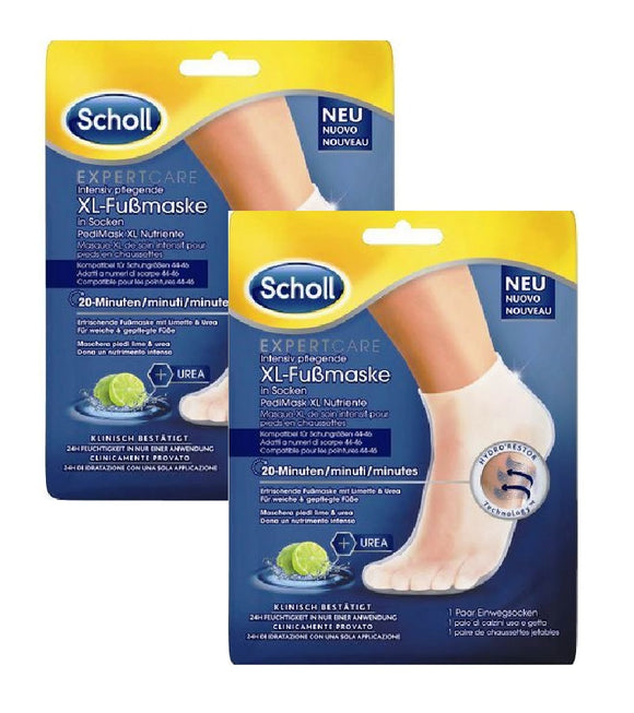 2xPack Scholl ExpertCare Intensive Care Foot Mask XL - EU Size 44 -46
