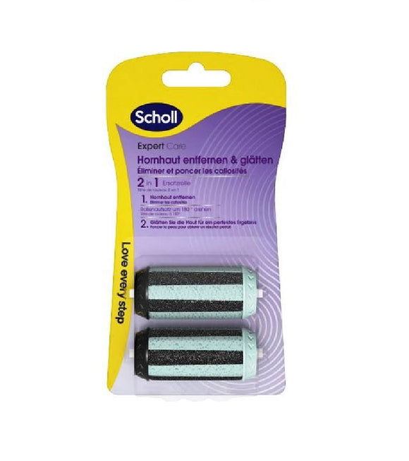 Scholl Velvet Smooth Replacement Rolerls Perfect Care 2in1 Fine Marine Minerals - 2 Pcs