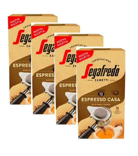 4xPack Segafredo Espresso Casa Coffee Pads - 72 Pieces