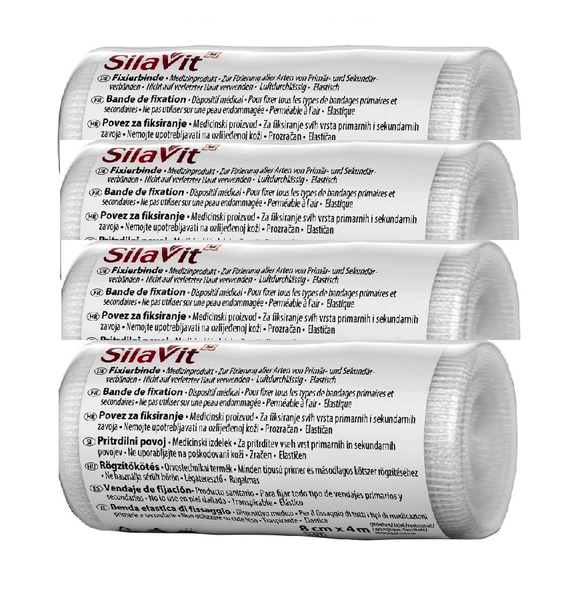 4xPack SilaVit Wound Fixation Bandage - 8 cm Wide - 16 meters