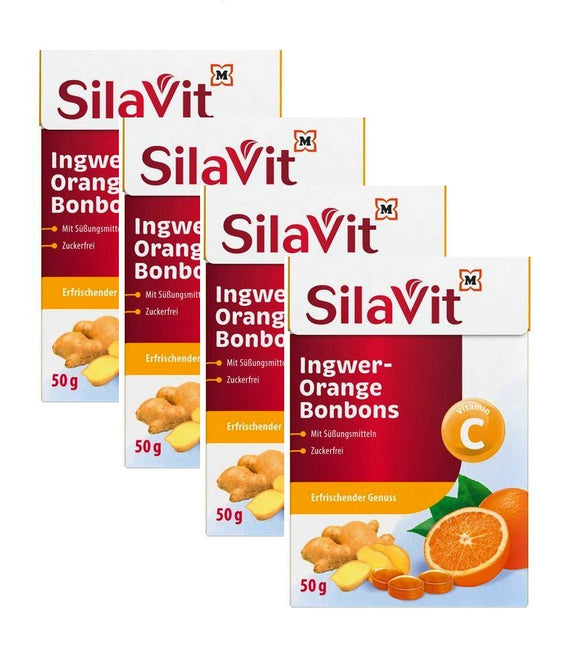4xPack SilaVit Ginger Orange Sugar Free Sweets - 200 g