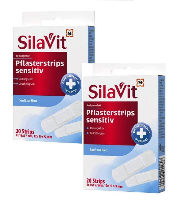 2xPack SilaVit Plaster Strips - Sensitive - 40 Pcs