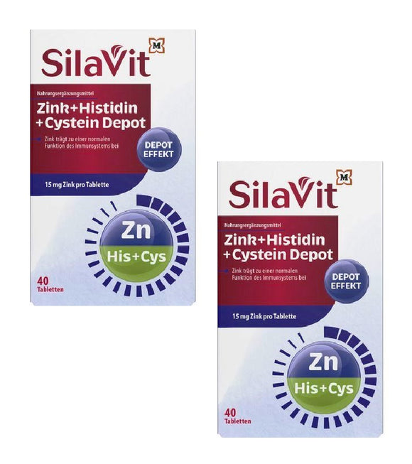 2xPack SilaVit Zinc Histidine Cysteine Depot Tablets - 80 Pcs