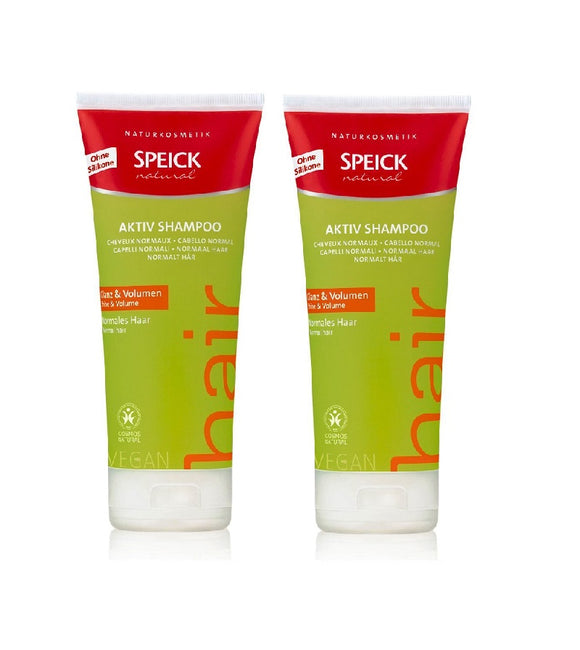 2xPack Speick Natural Active Shine & Volume Hair Shampoo - 400 ml