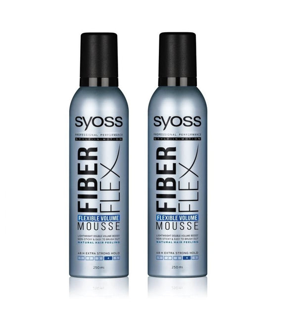 2xPack Syoss Fiber Flex Mousse for More Hair Volume - 500 ml