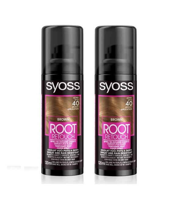 2xPack Syoss Root Retoucher Spray Tint for Regrown Hair 5 Varieties - 240 ml