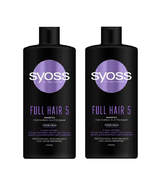 2xPack Syoss Professional Performance Full Hair 5 Shampoo - 880 ml
