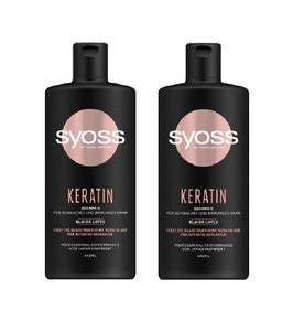 2xPack Syoss Shampoo with Keratin for Britte Hair - 880 ml to 1.5 kg