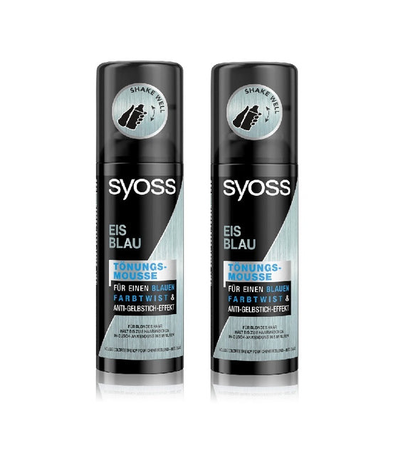 2xPack Syosss Tinting Mousse Ice Blue Hair Coloring - 220 ml