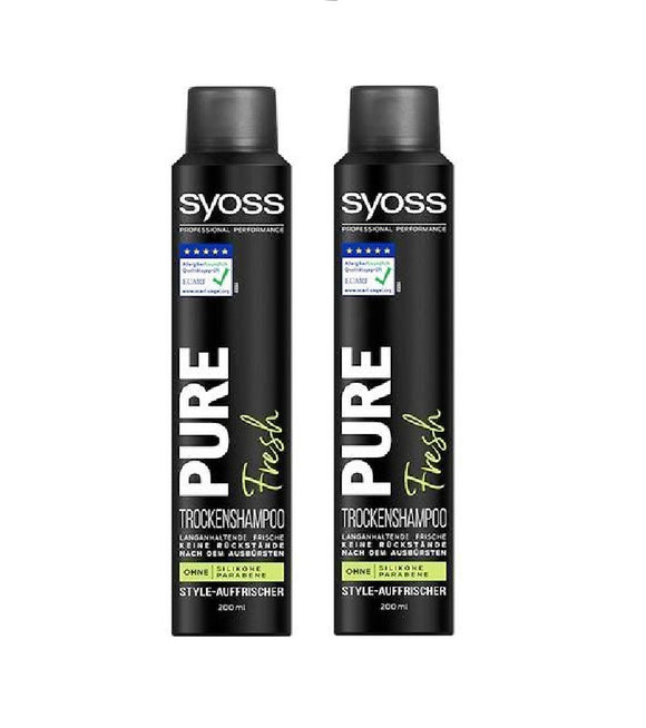 2xPack SYOSS Pure Fresh Dry Shampoo -  400 ml