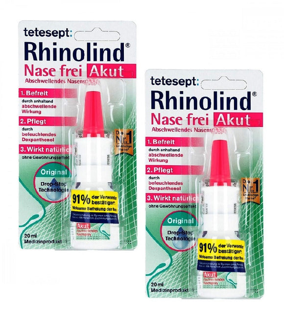2xPack Tetesept Rhinolind Decongestant Nasal Spray - 40 ml
