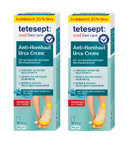 2xPack Tetesept Med Foot Care Anti-Callus Cream with Urea - 150 ml