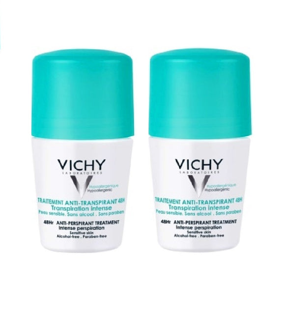 2xPack VICHY Deodorant Antiperspirant 48H Roll on - 100 ml