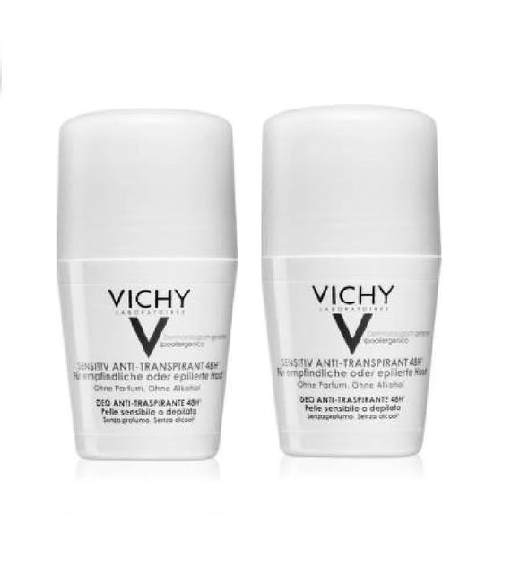 2xPack VICHY Sensitive Skin Anti-Transpirant Deodorant 48H Roll on - 100 ml