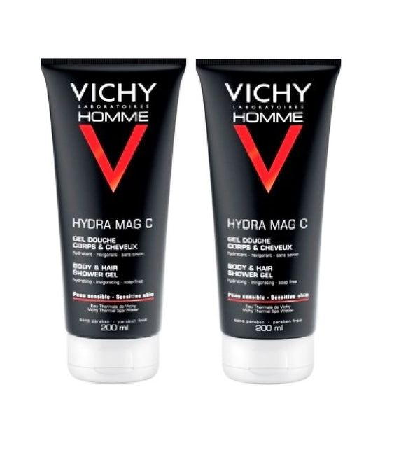 2xPack VICHY Homme Hydra Mag C Shower Gel - 400 ml