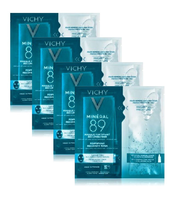 4xPack VICHY Mineral 89 Hyaluron-Boost Fresh-Mix Sheet Masks