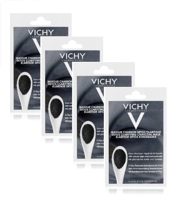 4xPack Vichy Detox Clarifying Charcoal Face Mask - 48 ml