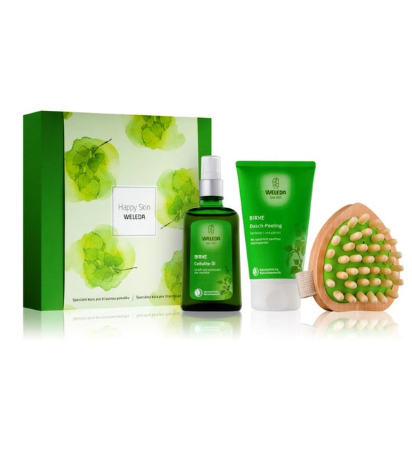WELEDA Birches Cosmetic Set - Cosmetic Set - Oil +Shower Gel + Massage Brush