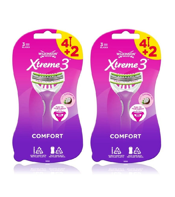 2xPack WILKINSON Xtreme 3 Beauty Disposable Razor For Women