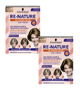 2xPacks Schwarzkopf RE-NATURE for Women Natural Blonde/Brown Anti Gray